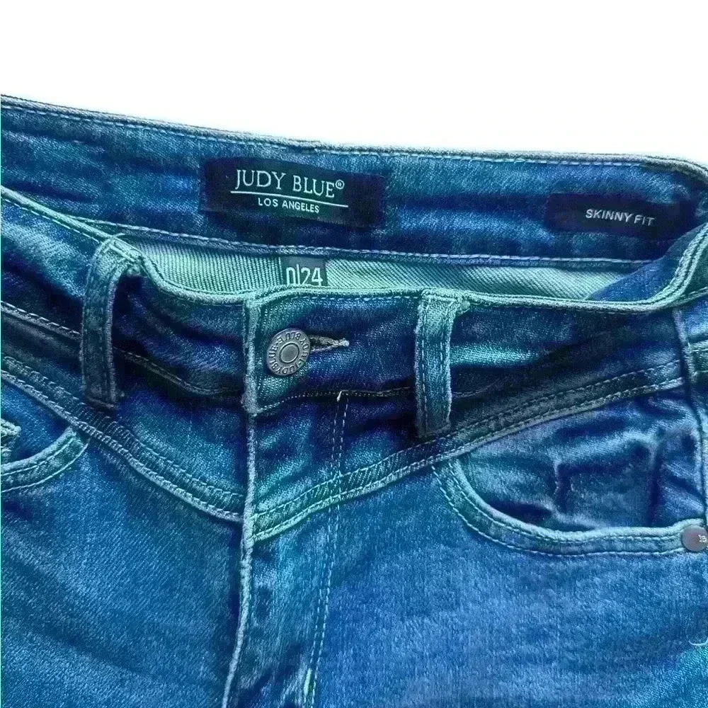Judy Blue Jean Women size 0/24 Skinny Fit Austen High Rise Western Yoke Like New - Picture 7 of 10